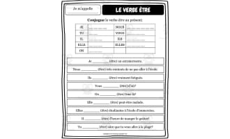 French Etre Conjugation Worksheet By Teach Simple