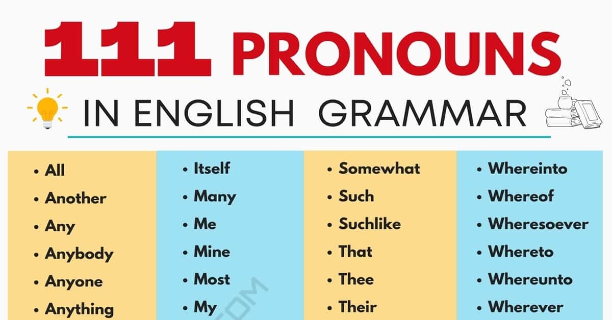 full list of pronouns
