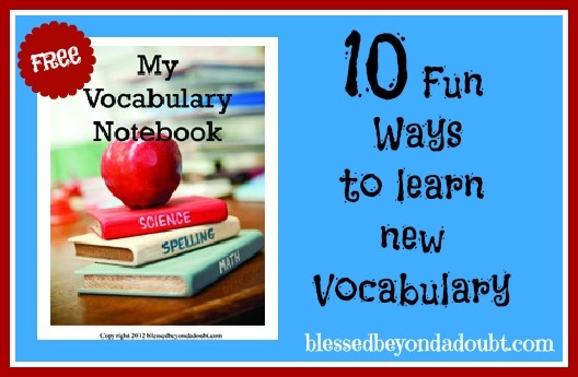 FUN Ways To Teach Vocabulary And FREE Vocabulary Notebook Blessed 