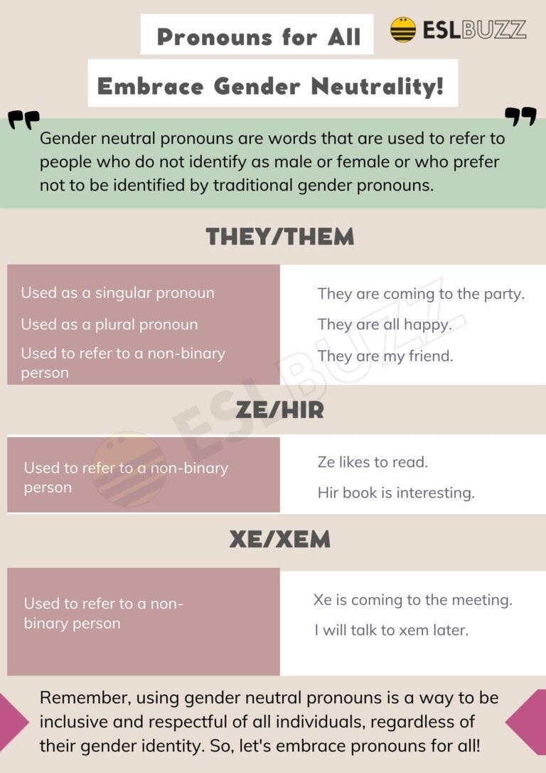 Gender Neutral Pronouns Embrace Gender Neutrality ESLBUZZ