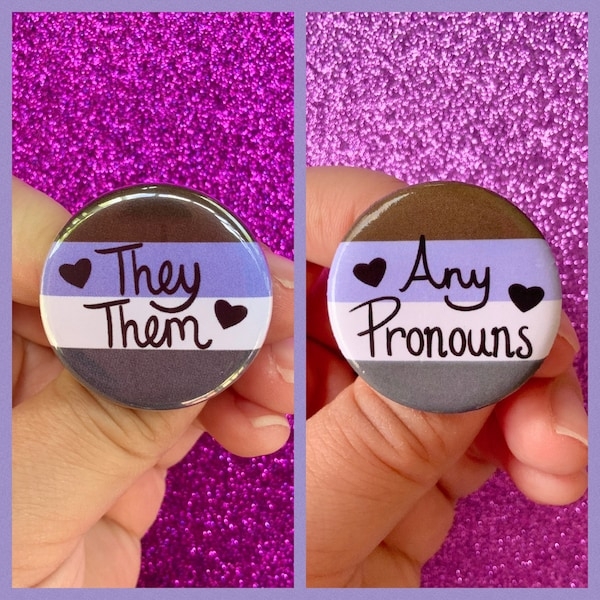 Gender Pronoun Buttons Etsy