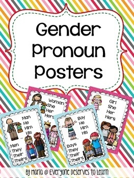 Gender Pronoun Posters By Everyone Deserves To Learn TpT