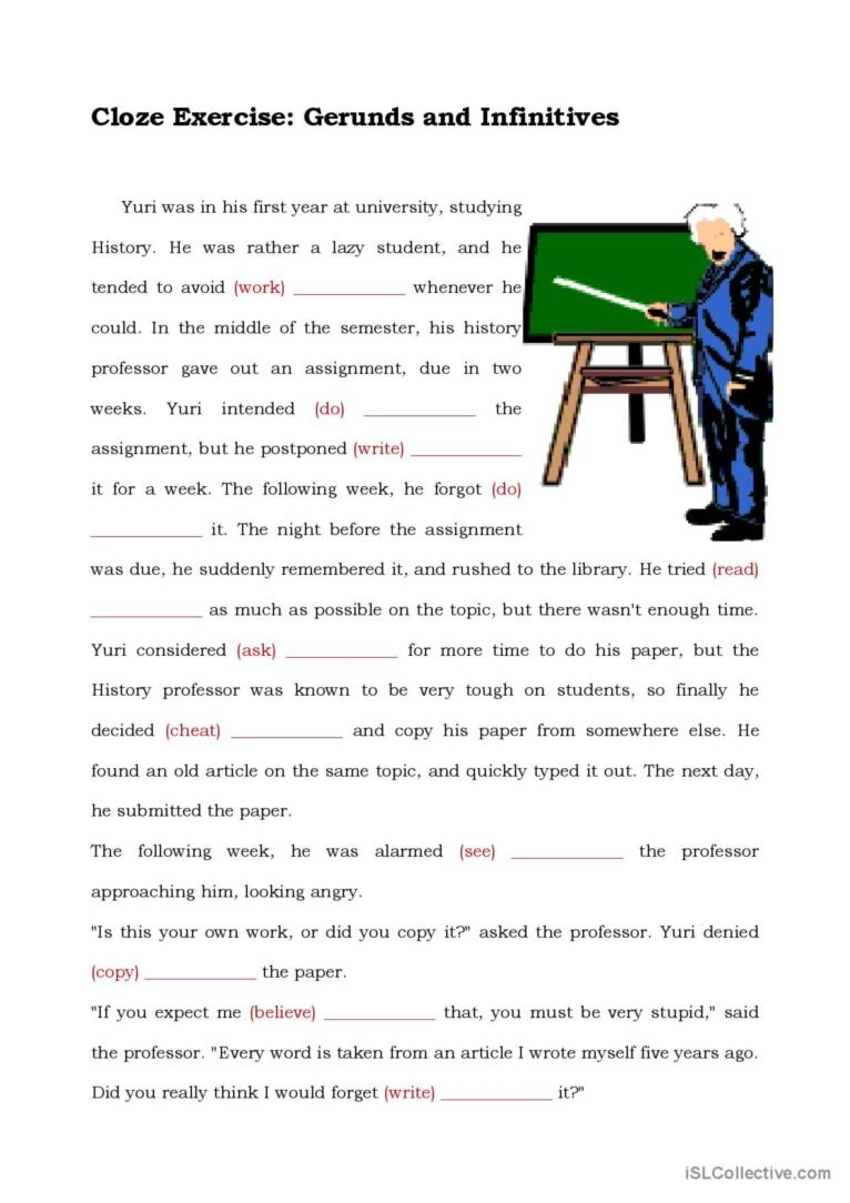 GERUND AND INFINITIVE General Gramma English ESL Worksheets Pdf Doc