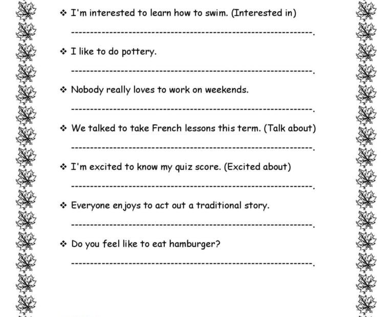 Gerund Gerund sentence transformati English ESL Worksheets Pdf Doc