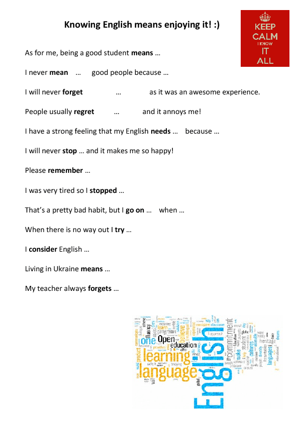 Gerund Infinitive With A Change In Meaning