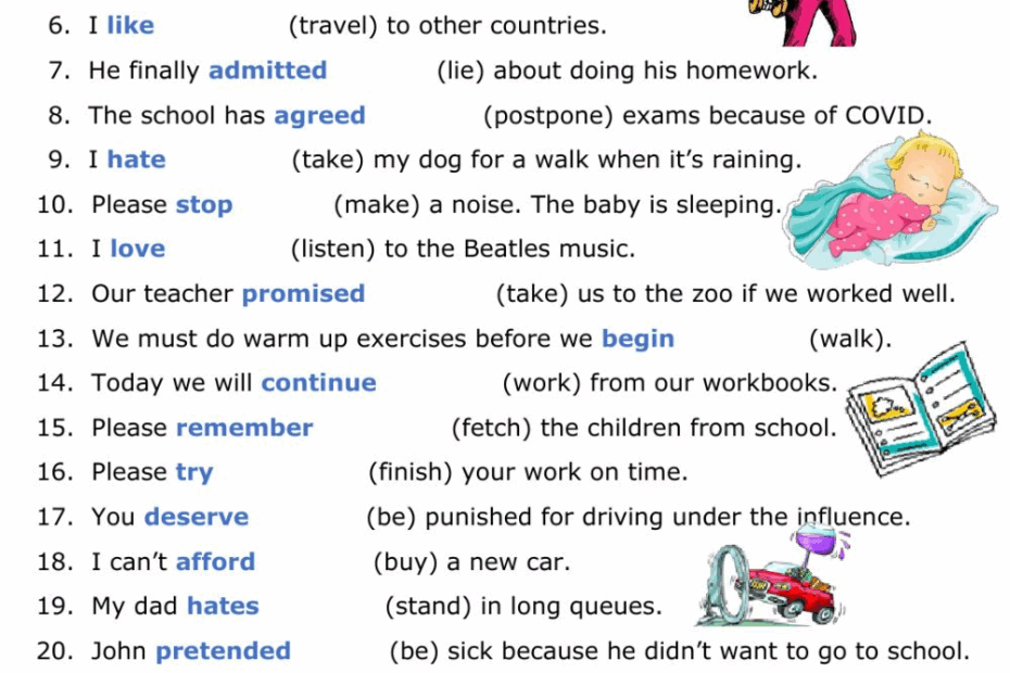 Gerund Or Infinitive Interactive Worksheet For Intermediate You Can Do