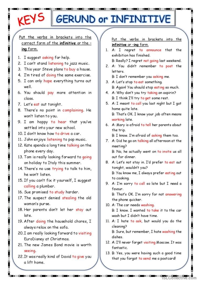 Gerund Or Infinitive Interactive Worksheet Live Worksheets 51 OFF