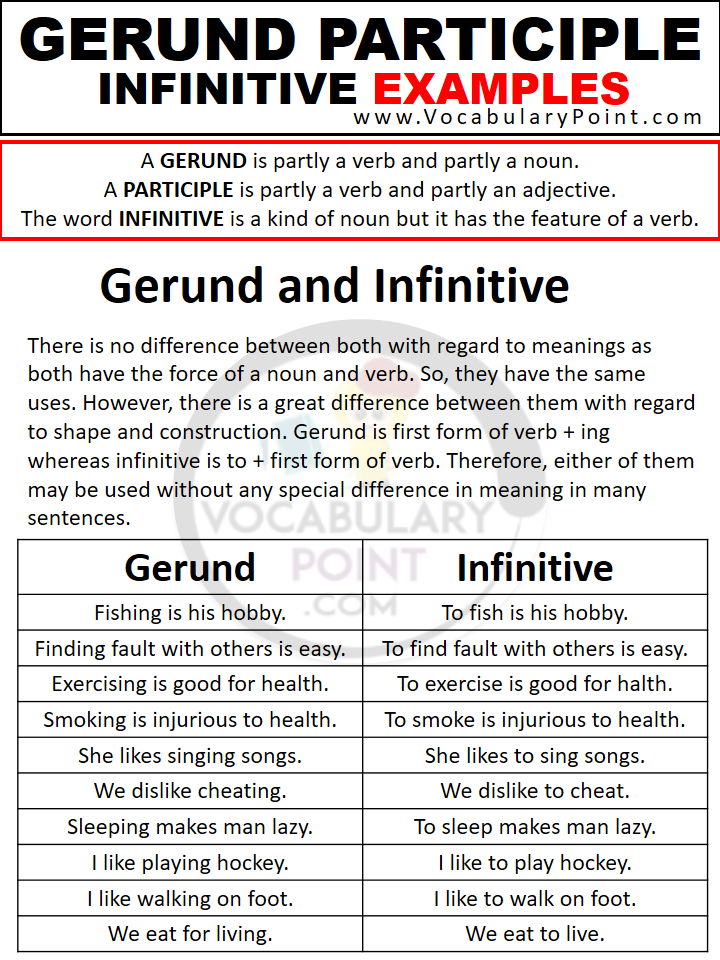 gerund vs infinitive exercises