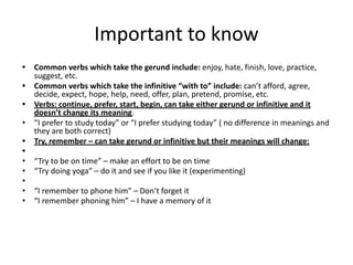 Gerunds And Infinitives Explained Presentation PPT