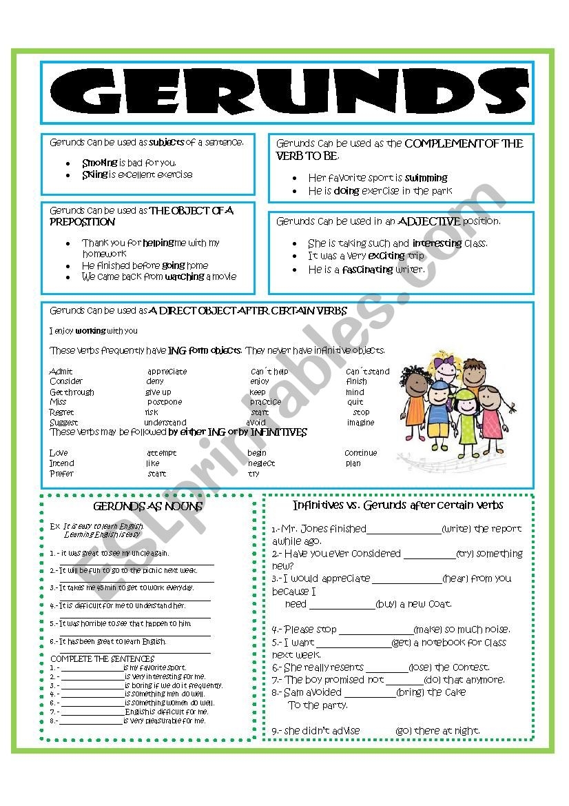 Gerunds ESL Worksheet By Imelda