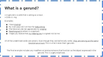 Gerunds Vs Participles Powerpoint By Meg Brosneck TpT