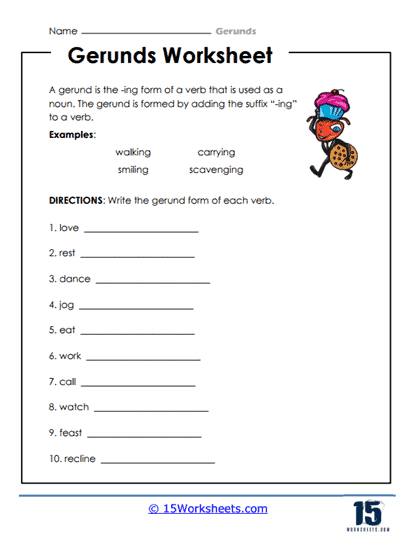 Gerunds Worksheets 15 Worksheets Worksheets Library