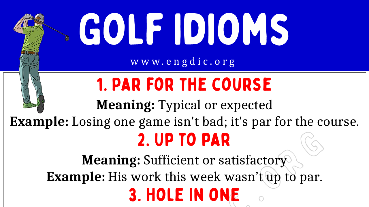 Golf Idioms With Meaning And Examples EngDic