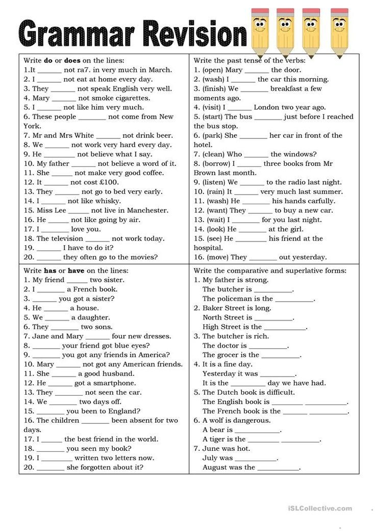 Grade 10 English Grammar Worksheets