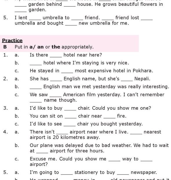 Grade 10 English Grammar Worksheets