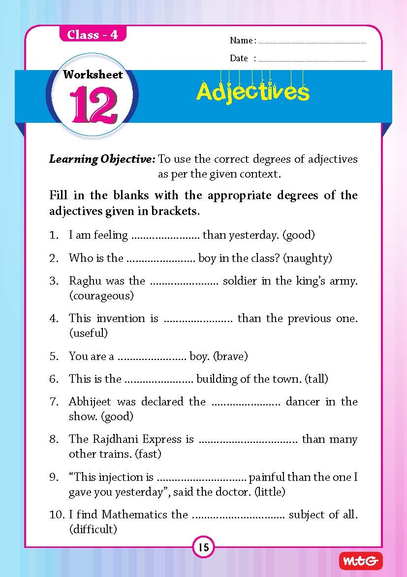 Grade 10 English Grammar Worksheets