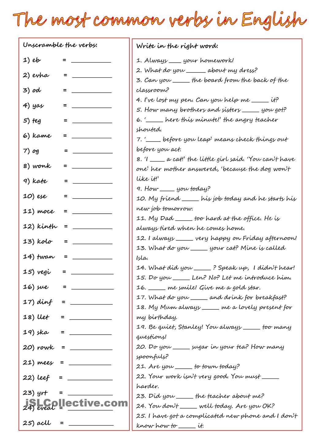 Grade 10 English Grammar Worksheets