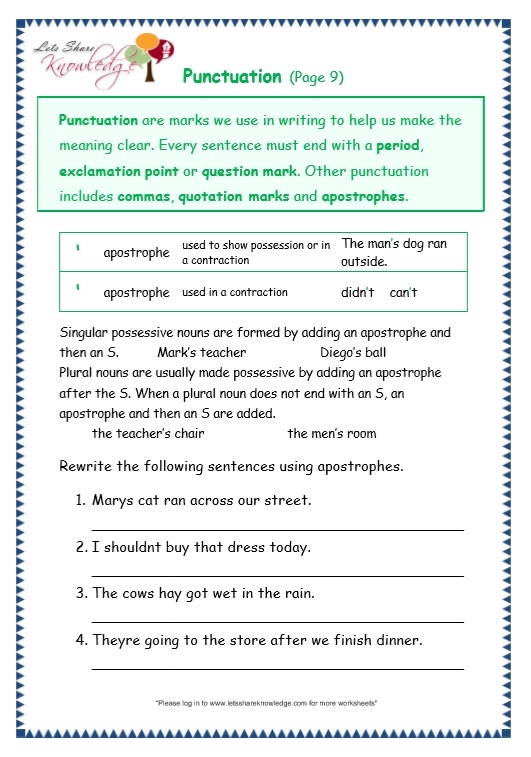 Grade 3 Grammar Worksheets Pdf