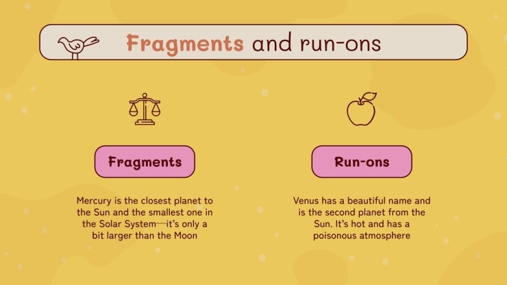 Grammar Correcting Fragments And Run ons Google Slides PPT