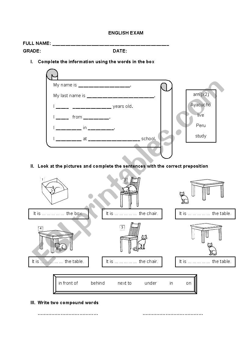 Grammar Examination ESL Worksheet By Hadadeanis