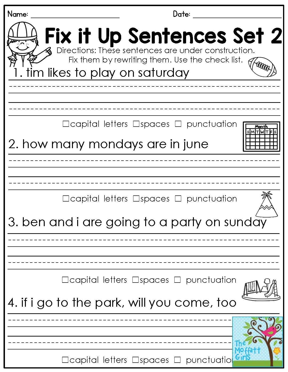 grammar sheets for grade 5