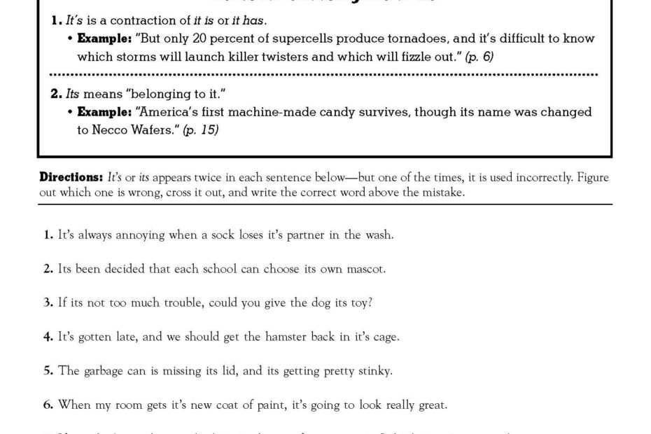 Grammar For 4th Graders Worksheets