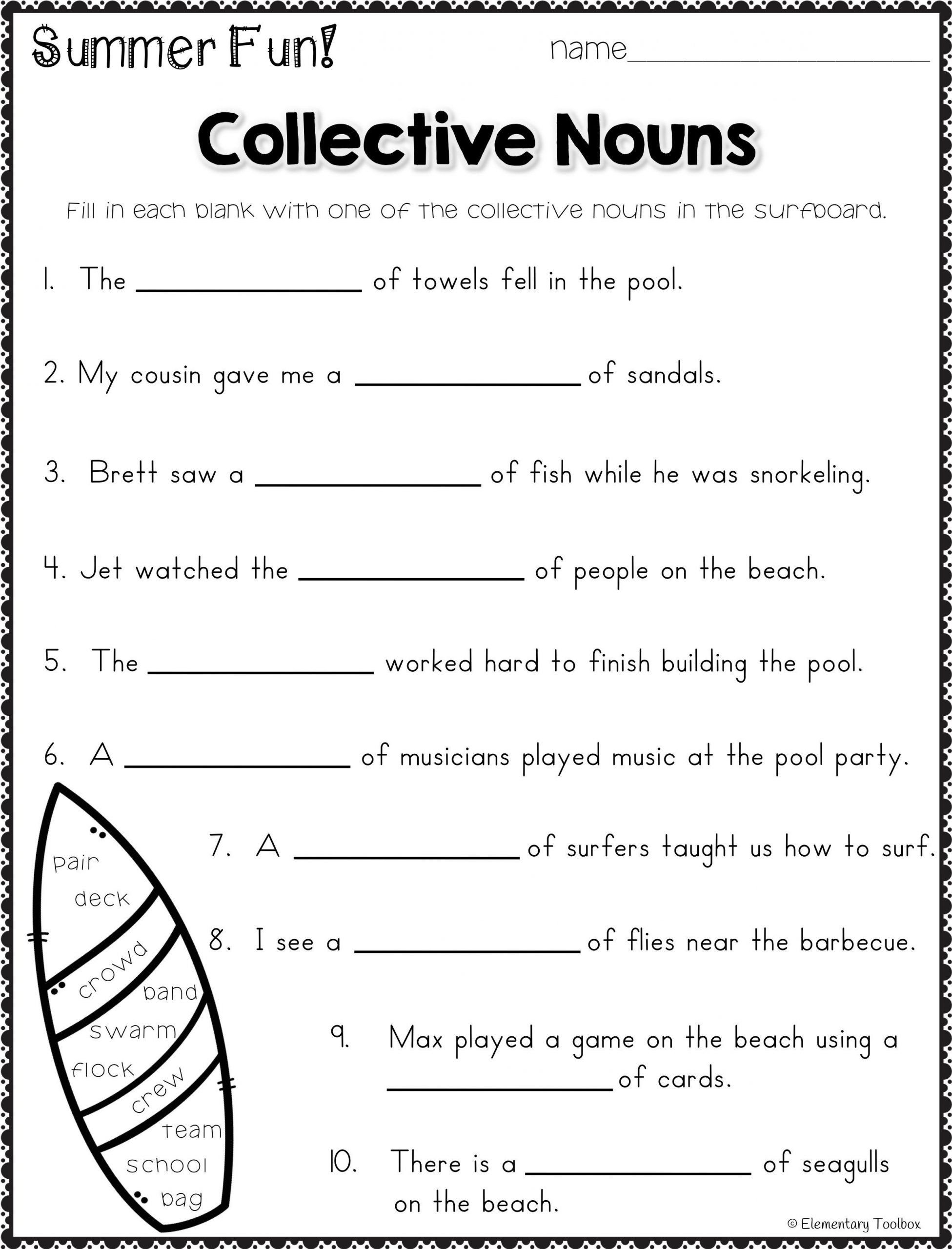 grammar sheets for 2nd graders