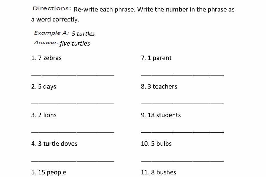 Grammar Mechanics Worksheets Grammar Of Numbers Worksheets