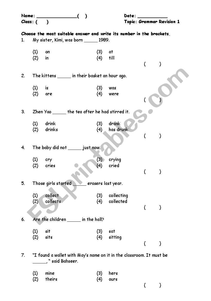 grammar practice questions