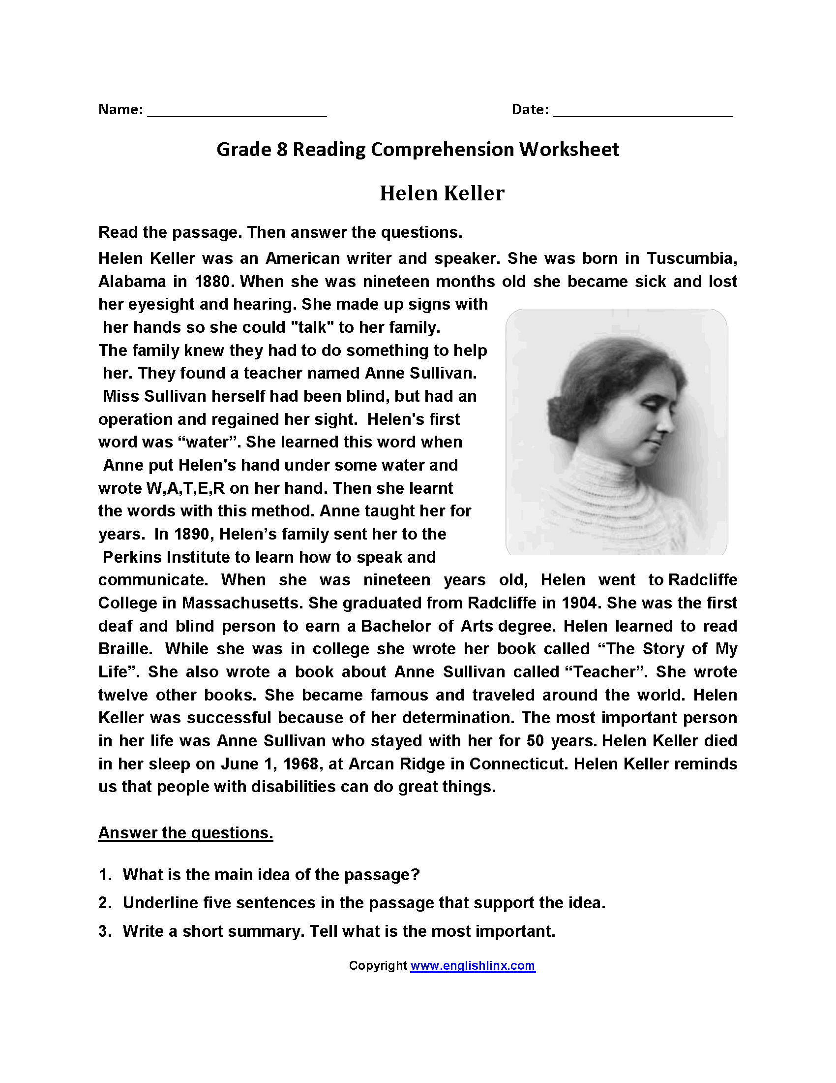 Grammar Practice Worksheets 8th Grade