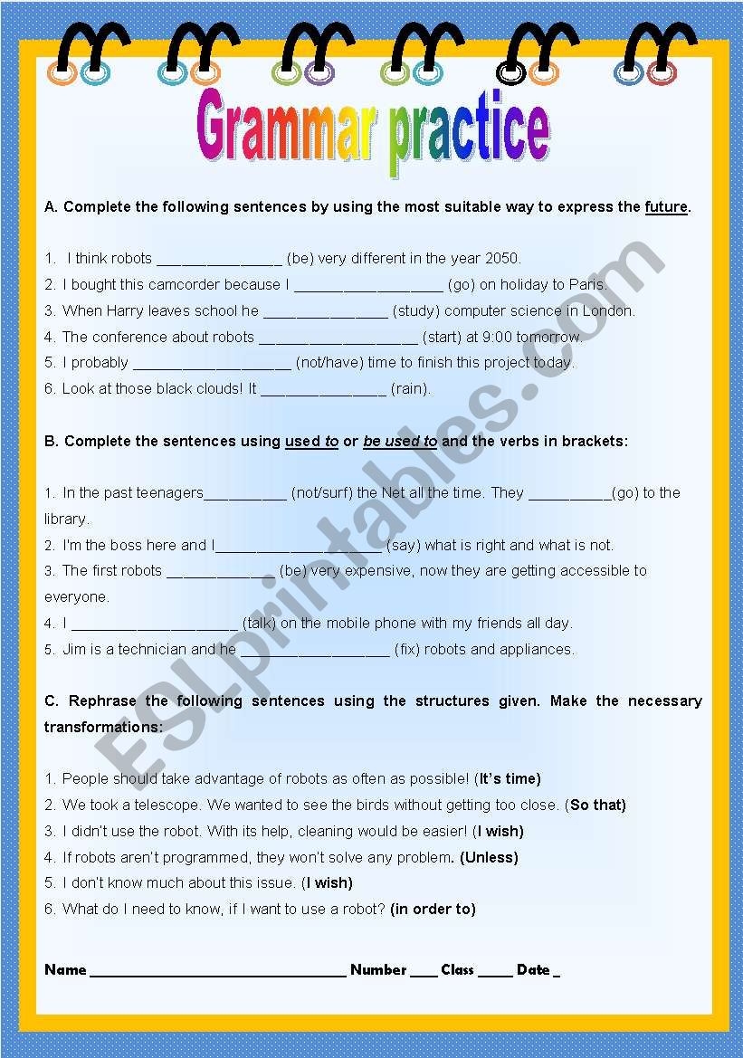 Grammar Practice Worksheets Pdf