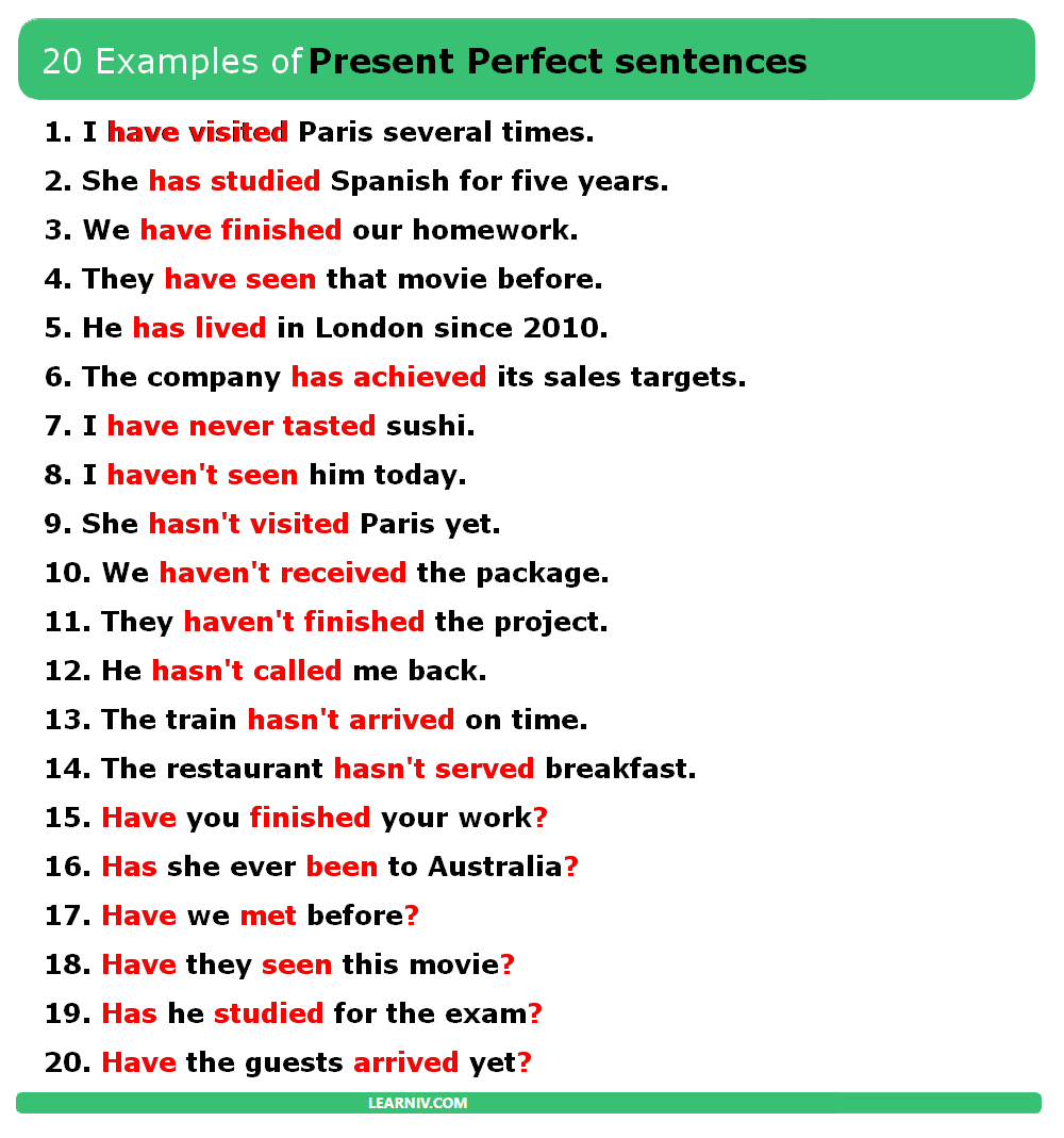 GRAMMAR PRESENT PERFECT TENSE Easy English Practice 47 OFF