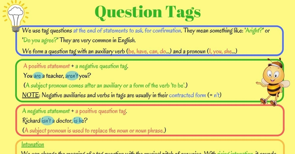 Grammar Question Tags In English ESLBUZZ