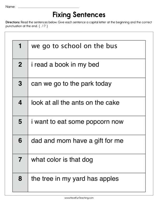 correct grammar sentence