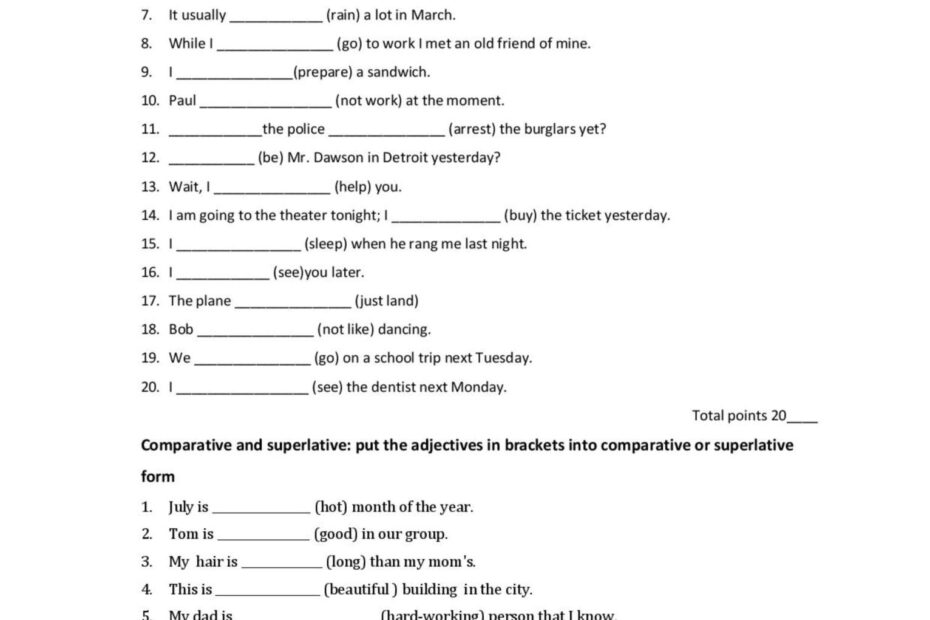 Grammar Test B1 General Gramma English ESL Worksheets Pdf Doc