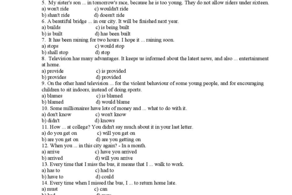 Grammar Test For The 7th Grade Gener English ESL Worksheets Pdf Doc