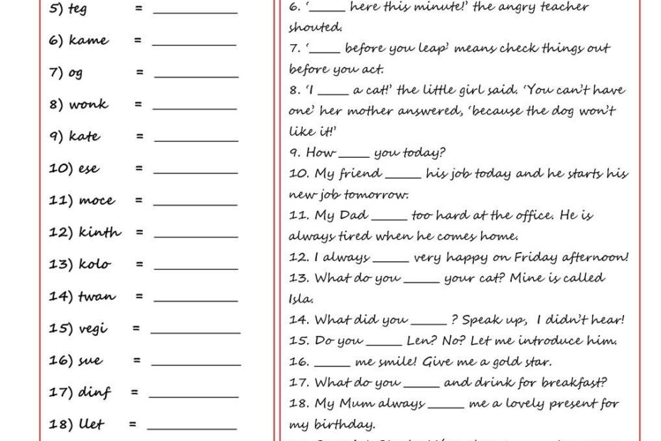 Grammar Worksheets With Answers