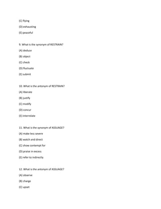 Gre Vocabulary Quizlet PDF