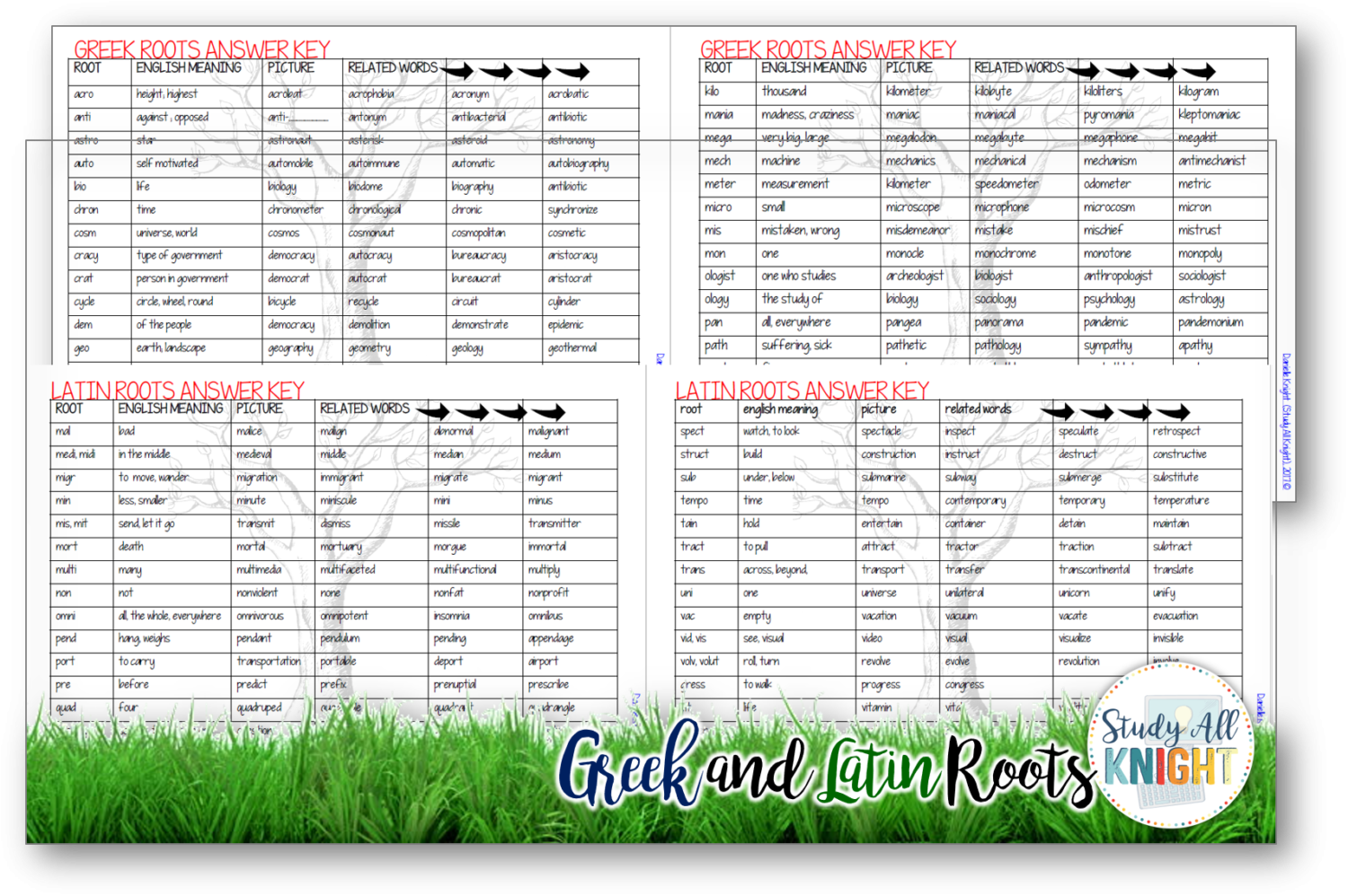 Greek And Latin Roots Vocabulary Lesson Strategies Study All Knight