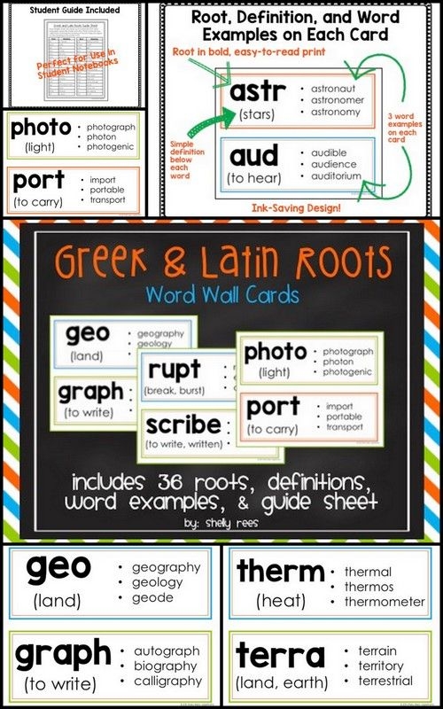 Greek And Latin Roots Word Wall Root Words Posters Latin Roots 