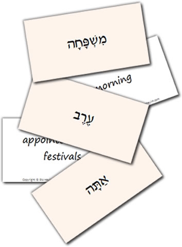 Hebrew Vocabulary Flash Cards Etz Hayim quot Tree Of Life quot 