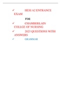 HESI A2 GRAMMAR ENTRANCE EXAM FOR CHAMBERLAIN COLLGE OF NURSING 2023 