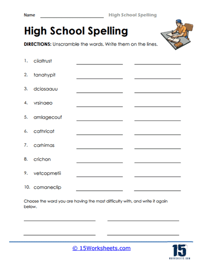 High School Spelling Worksheets 15 Worksheets Worksheets Library