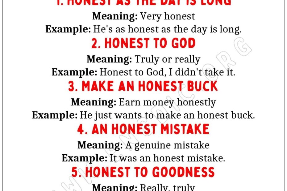 Honest Idioms En 2024 Vocabulario En Ingles Libros Para Aprender