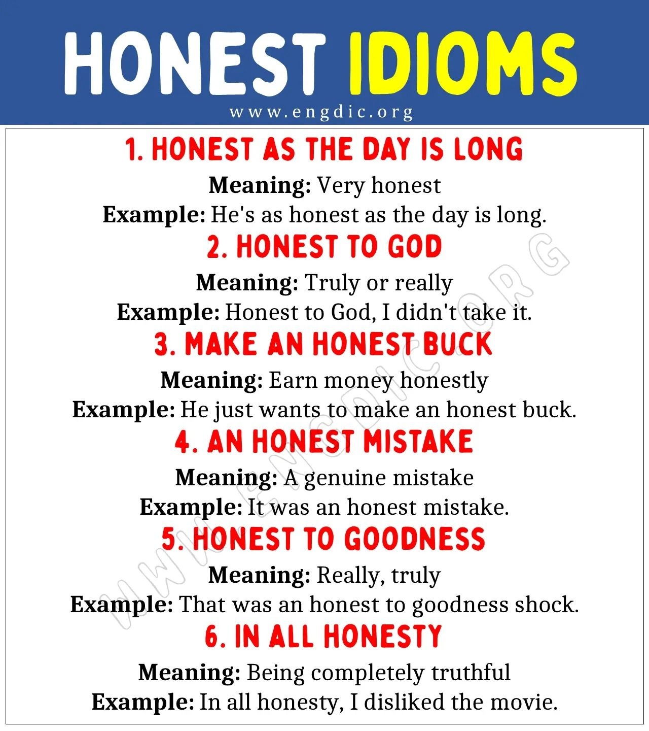 Honest Idioms En 2024 Vocabulario En Ingles Libros Para Aprender 