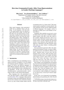 How Does Grammatical Gender Affect Noun Representations In Gender 