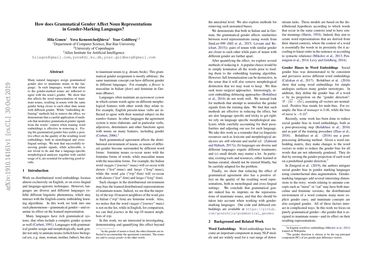 How Does Grammatical Gender Affect Noun Representations In Gender