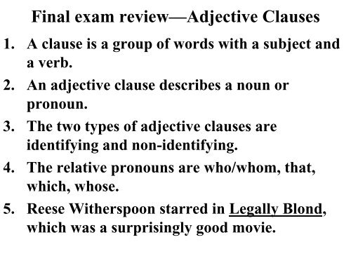  How To Identify Adjective Clause How To Identify Clauses In A 