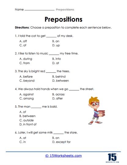 How To Use Preposition In English Grammar Exercises Infoupdate