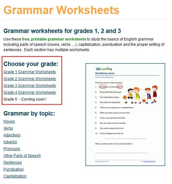 Hundreds Of New Grade 4 Grammar Worksheets K5 Learning Worksheets 